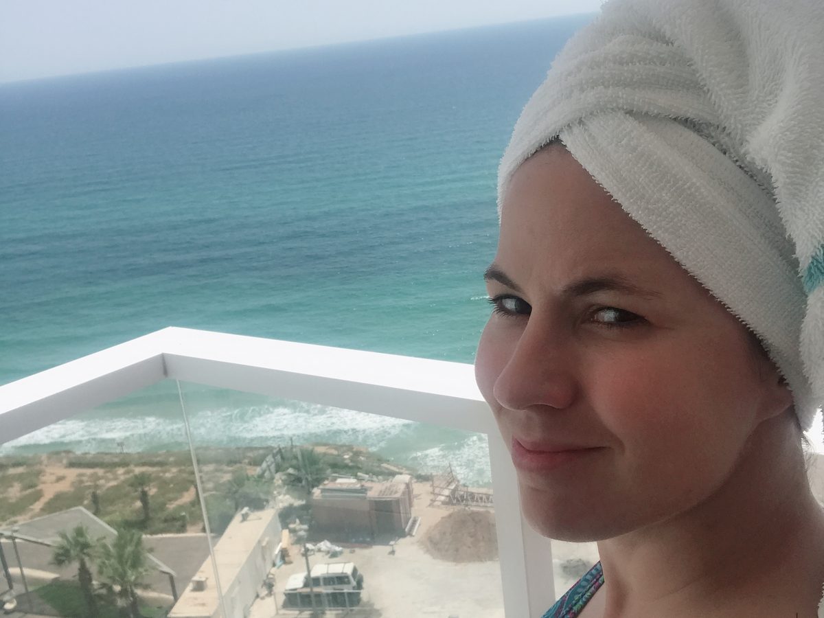 Barbara Zelenay on vacation overlooking the sea